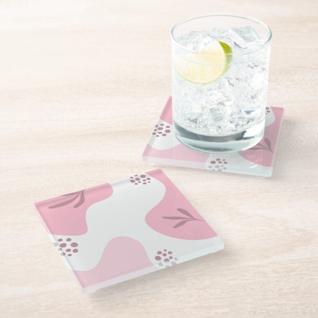 Minimalist Pattern Glass Coaster (Angled)