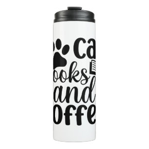 Minimalist Paw Print & Book Graphic Quote Thermal Tumbler