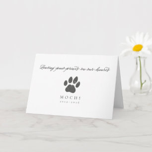 Minimalist Paw Print Pet Loss Memorial Custom Card