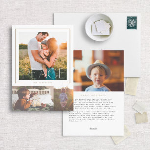 Minimalist Peace Mulit-Photo Holiday Card