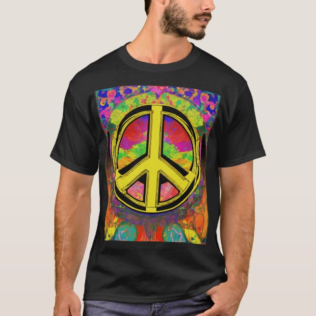 Minimalist Peace Sign T-Shirt - Symbol of Harmony  (Front)