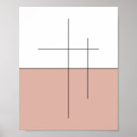 Minimalist Peach Horizon Line Art
