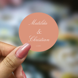 Minimalist Peach Wedding Envelope Seals