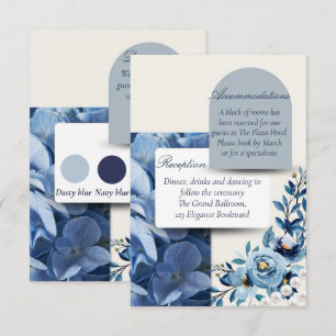 Minimalist Pearl Ivory and Dusty Blue Wedding Enclosure Card