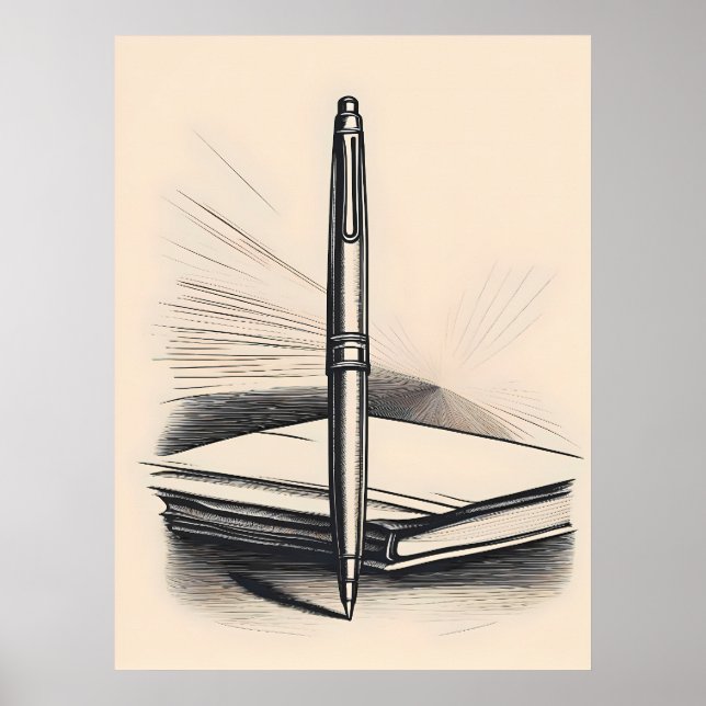 Minimalist Pen Art – Elegant Line Drawing Poster (Front)