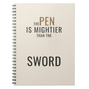 Minimalist Pen Is Mightier Quote Writer Notebook