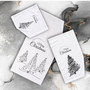 Minimalist Pencil Christmas tree Towel bath Set