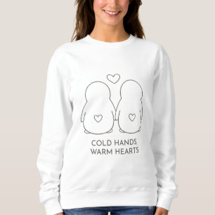 Minimalist Penguin Couple LineArt–Anniversary Gftt Sweatshirt