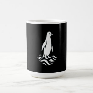 Minimalist Penguin Line Art Winter Wave Modern Aes Coffee Mug