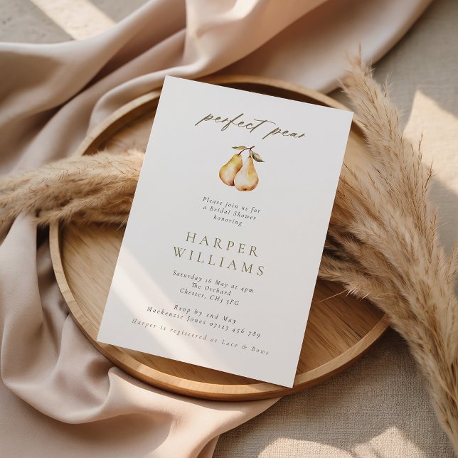 Minimalist Perfect Pear Botanical Bridal Shower Invitation (Creator Uploaded)