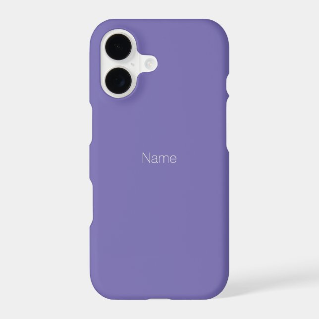 Minimalist periwinkle lilac custom name monogram iPhone case (Back)