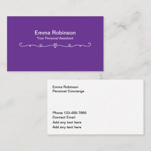 Minimalist Personal Concierge Assistant Business Card