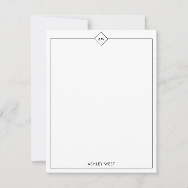 Minimalist Personal Stationery Flat Note Card (Front)