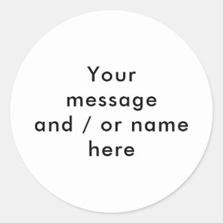 Minimalist Personalised Black and White Classic Round Sticker