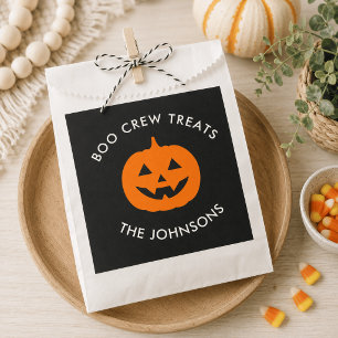 Minimalist Personalised Boo Crew Halloween Favour Bags