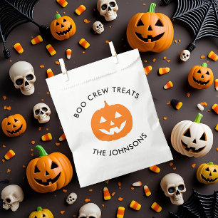 Minimalist Personalised Boo Crew Halloween  Favour Bags