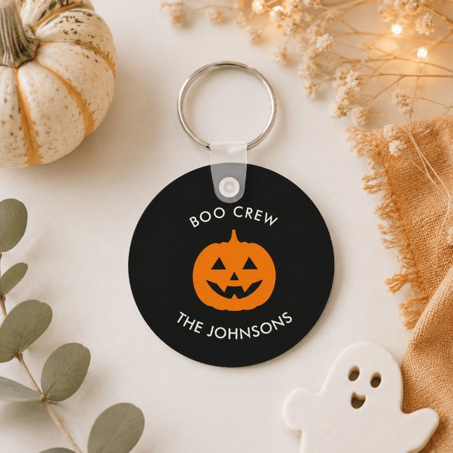 Minimalist Personalised Boo Crew Halloween Key Ring (Creator Uploaded)