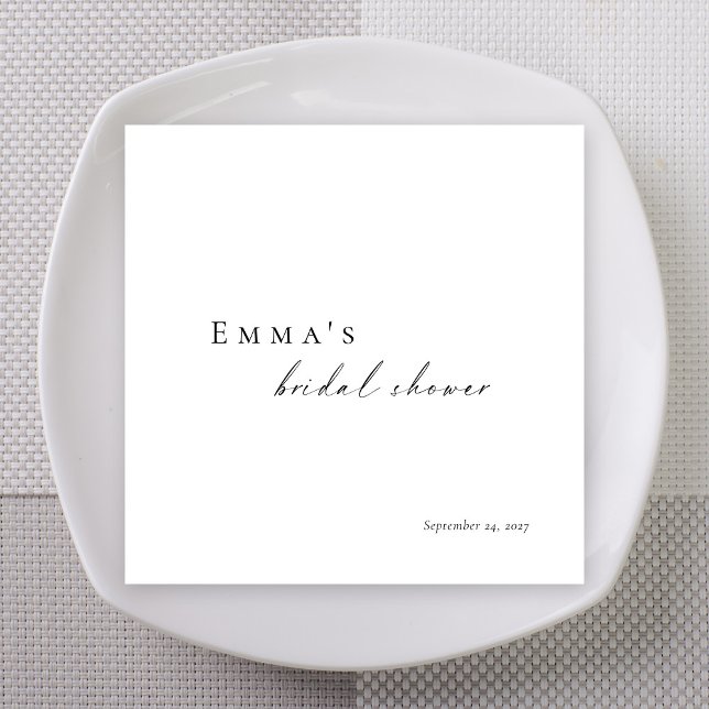 Minimalist Personalised Bridal Shower Napkin (Personalized Bridal Shower Napkins | Minimalist
)