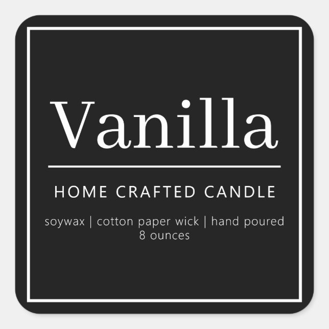 Minimalist Personalised Candle Label Sticker (Front)