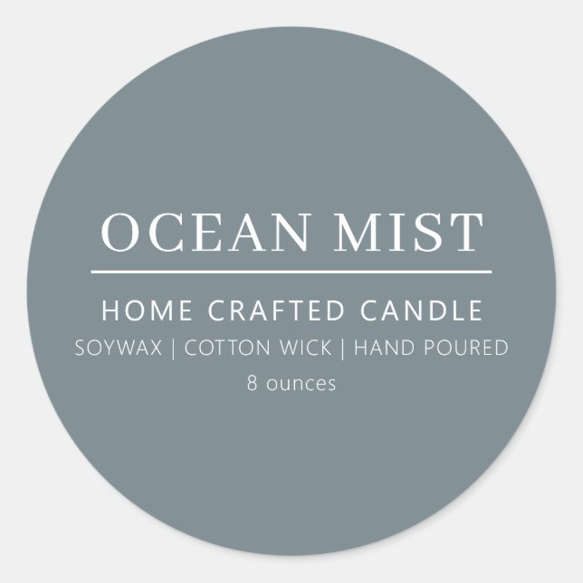 Minimalist Personalised Candle Label Sticker (Front)