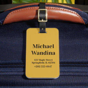 Minimalist Personalised Christmas Wedding favours Luggage Tag