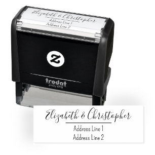 Minimalist Personalised Couples Return Address Self-inking Stamp