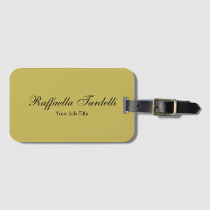 Minimalist personalised customised name gold colou luggage tag