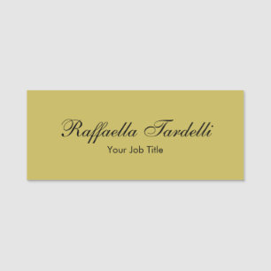 Minimalist personalised customised name gold colou tag