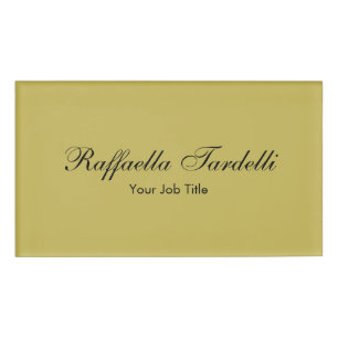 Minimalist personalised customised name gold colou tag