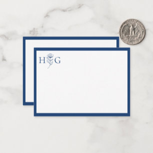 Minimalist Personalised Floral Monogram Card