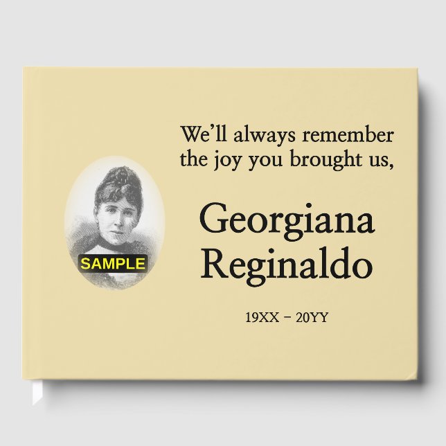 Minimalist & Personalised Funeral Guestbook (Front)