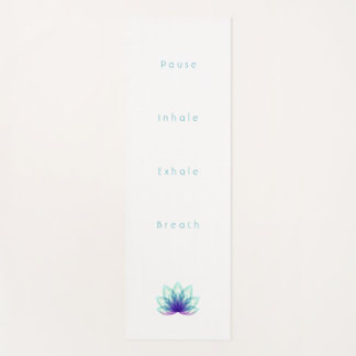 Minimalist Personalised Green Blue Lotus Flower Yoga Mat