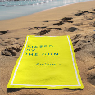 Minimalist Personalised Kissed by the Sun Beach Towel