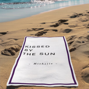 Minimalist Personalised Kissed by the Sun Beach Towel