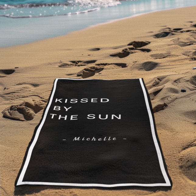 Minimalist Personalised Kissed by the Sun Beach Towel (Creator Uploaded)