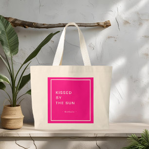 Minimalist Personalised Kissed by the Sun Tote Bag