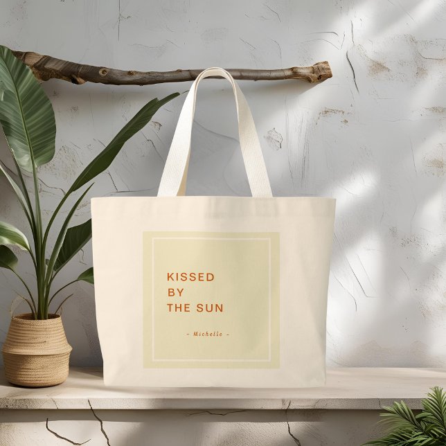 Minimalist Personalised Kissed by the Sun Tote Bag (Creator Uploaded)