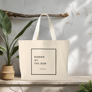 Minimalist Personalised Kissed by the Sun Tote Bag