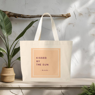 Minimalist Personalised Kissed by the Sun Tote Bag