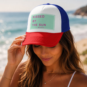 Minimalist Personalised Kissed by the Sun Trucker Hat