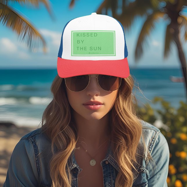 Minimalist Personalised Kissed by the Sun Trucker Hat (Creator Uploaded)