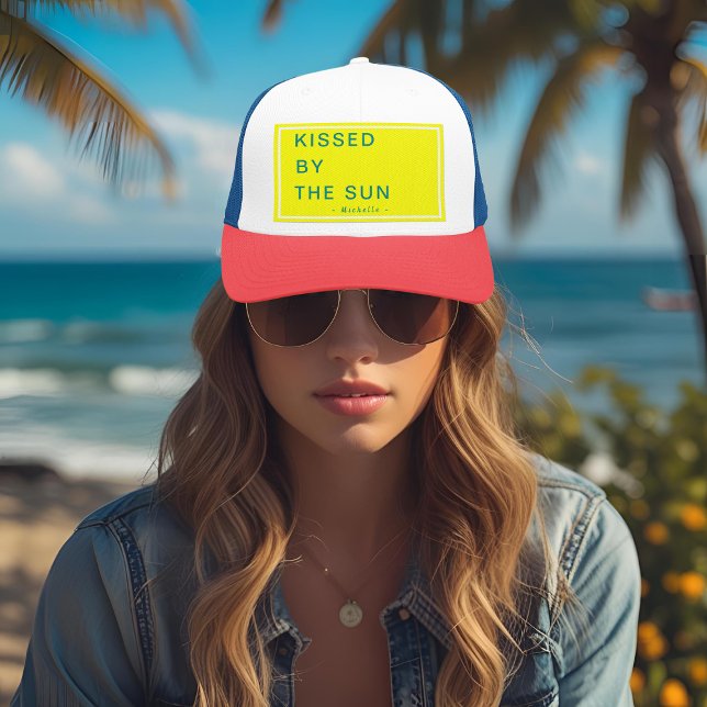 Minimalist Personalised Kissed by the Sun Trucker Hat (Creator Uploaded)