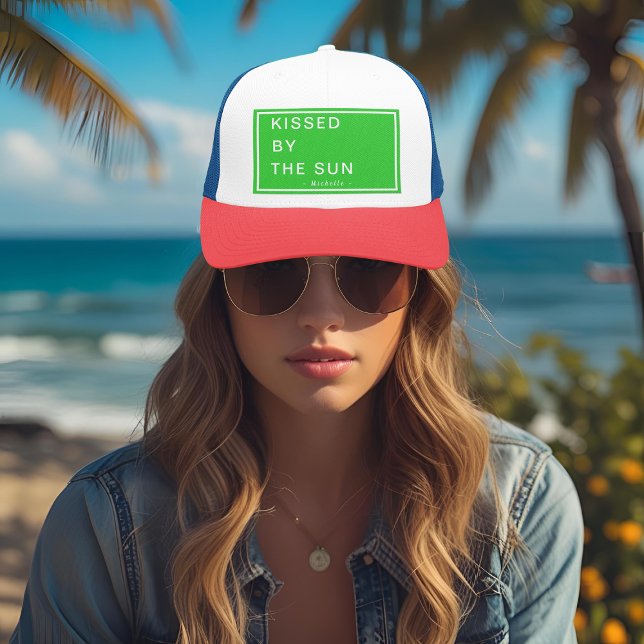 Minimalist Personalised Kissed by the Sun Trucker Hat (Creator Uploaded)