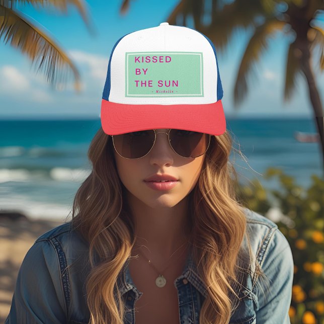 Minimalist Personalised Kissed by the Sun Trucker Hat (Creator Uploaded)