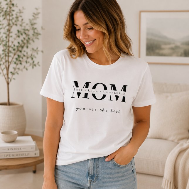 Minimalist Personalised Mum Name T Shirt (Creator Uploaded)