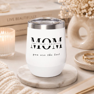 Minimalist Personalised Mum Name Wine Tumbler