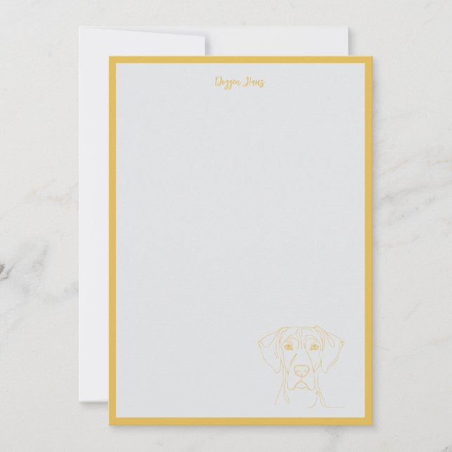 Minimalist Personalised Note Cards – Great Dane Li (Front)