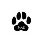 Minimalist Personalised Paw Print Rubber Stamp Max