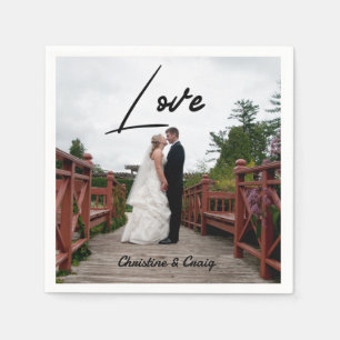 Minimalist Personalised Photo Script Name Date Nap Napkin