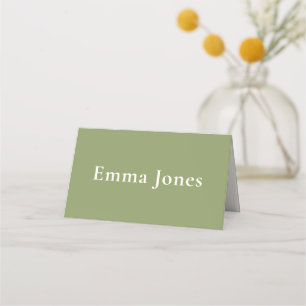Minimalist Personalised Sage Green Wedding Place Card